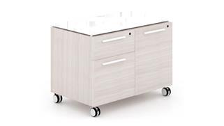 Mobile File Cabinets Corp Design Mobile Combo Storage Unit with White Glass Top