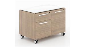 Mobile File Cabinets Corp Design Mobile Combo Storage Unit with White Glass Top