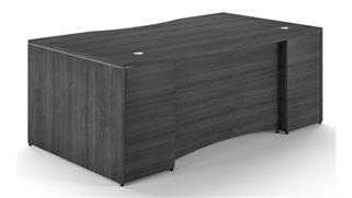 Executive Desks Corp Design 72" x 42" Bow Front Desk Shell with Curved Modesty Panel