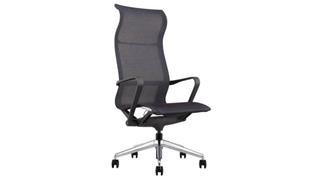 Office Chairs Corp Design High Back Chair with Cast Aluminum Base
