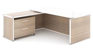 L Shaped Desks Corp Design Executive L Shaped Desk with White Glass Top