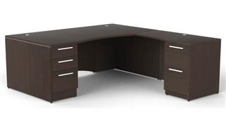 L Shaped Desks Corp Design 72" x 84" Bow Front L Shaped Desk