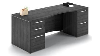 Office Credenzas Corp Design 66" x 30" Double Pedestal Executive Desk