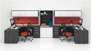 Workstations & Cubicles Corp Design Double Workstation with Storage