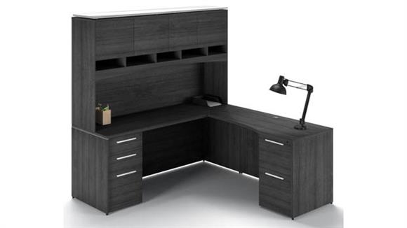 72n x 66in L Shaped Desk with Hutch