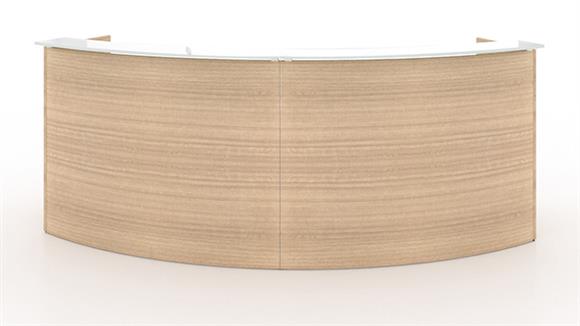 10' Curved Reception Desk with Glass Top