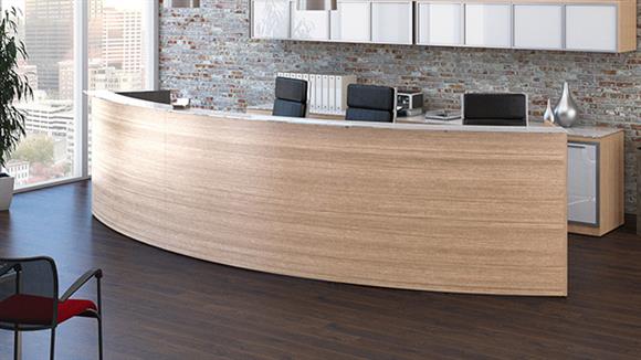 15' Curved Reception Desk with Glass Top