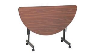 Folding Tables Correll 48in x 24in Half Round Econoline Flip Top Table
