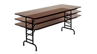 Folding Tables Correll 30" x 72" Adjustable Height Melamine Top Folding Table
