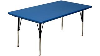 Activity Tables Correll 60" x 30" Blow Molded Adjustable Height Activity Table