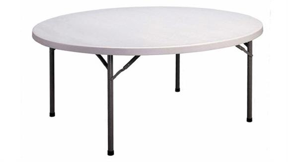 6ft Round Blow Molded Folding Table