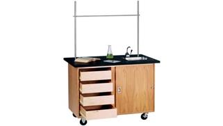 Science & Lab Tables Diversified Woodcrafts Mobile Demo Table with Drawers