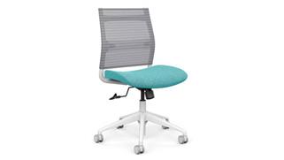 Office Chairs SitOnIt Mid Back Armless Task Chair with White Base