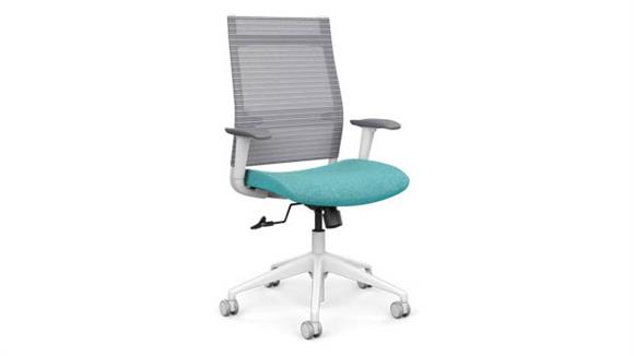 High Back Task Chair with White Base
