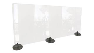 Covid19 Office Sneeze Guards Ghent 24"H x 59" W Desktop Free Standing Clear Plastic Protection Screen