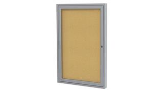Bulletin & Display Boards Ghent 24in x 18in One Door Satin Aluminum Frame Enclosed Tackboard