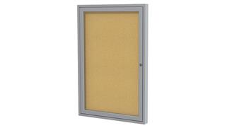 Bulletin & Display Boards Ghent 36in x 30in One Door Satin Aluminum Frame Enclosed Tackboard