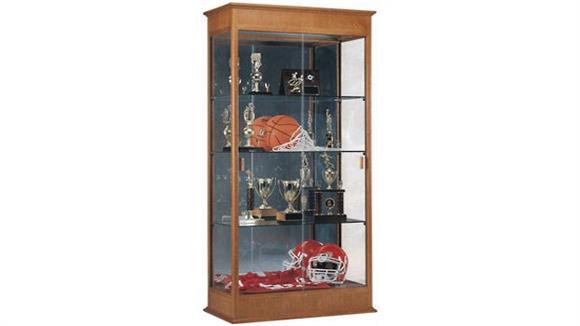 Display Cabinet with Sliding Doors and Mirror Back