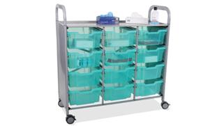 Covid19 Office Solutions Gratnells Triple Sanitation and Personal Protective Equipment Distribution Cart