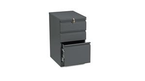 File Cabinets Vertical HON 19-7/8in D Efficiencies Mobile Pedestal File w/One File/Two Box Drawers