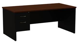 Steel & Metal Desks Hirsh Industries 36"x 72" Left Hand Single Pedestal Desk