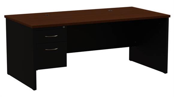 36inx 72in Left Hand Single Pedestal Desk