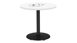 Activity Tables KFI Seating 30in Round Pedestal Table with Whiteboard Top & 29in H Round Base