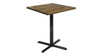 Cafeteria Tables KFI Seating 30in Square Vintage Wood Bistro Table