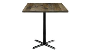 Cafeteria Tables KFI Seating 36in Square Vintage Wood Bistro Table