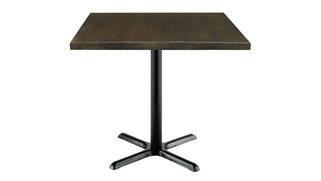 Cafeteria Tables KFI Seating 36in Square Vintage Wood Top Table
