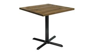 Cafeteria Tables KFI Seating 36in Square Vintage Wood Top Table