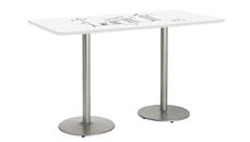 Activity Tables KFI Seating 42" W x 96" D Rectangle Pedestal Table with Whiteboard Top & 41" H Round Base