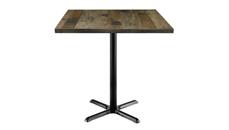 Cafeteria Tables KFI Seating 42in Square Vintage Wood Bistro Table