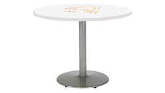 Activity Tables KFI Seating 48in Round Pedestal Table with Whiteboard Top & 29in H Round Base