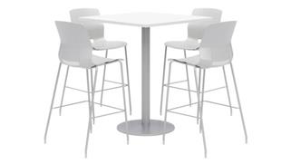 Pub & Bistro Tables KFI Seating 36in Square Bistro Table with 4 Stools