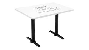 Activity Tables KFI Seating 48in W x 30in D Pedestal Table with Whiteboard Top & 41in H T-Leg Base