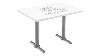 Activity Tables KFI Seating 30" W x 48" D Pedestal Table with Whiteboard Top & 29" H T-Leg Base