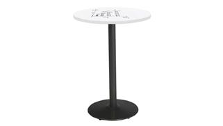 Activity Tables KFI Seating 30in Round Pedestal Table with Whiteboard Top & 41in H Round Base
