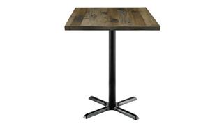 Cafeteria Tables KFI Seating 30in Square Vintage Wood Bistro Table