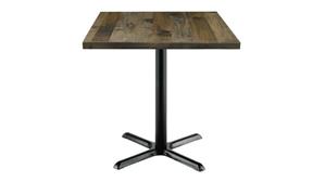 Cafeteria Tables KFI Seating 30in Square Vintage Wood Top Table