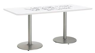 Activity Tables KFI Seating 6ft W x 36in D Rectangle Pedestal Table with Whiteboard Top & 29in H Round Base