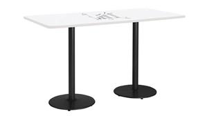 Activity Tables KFI Seating 36" W x 84" D Rectangle Pedestal Table with Whiteboard Top & 41" H Round Base