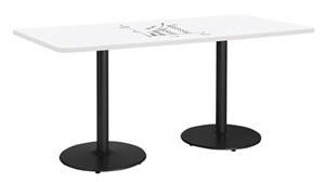 Activity Tables KFI Seating 7ft W x 36in D Rectangle Pedestal Table with Whiteboard Top & 29in H Round Base