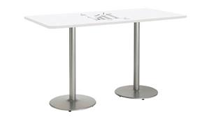 Activity Tables KFI Seating 7ft W x 36in D Rectangle Pedestal Table with Whiteboard Top & 41in H Round Base