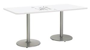 Activity Tables KFI Seating 36" W x 84" D Rectangle Pedestal Table with Whiteboard Top & 29" H Round Base