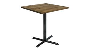Cafeteria Tables KFI Seating 36" Square Vintage Wood Bistro Table