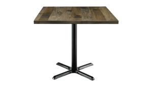 Cafeteria Tables KFI Seating 36" Square Vintage Wood Top Table