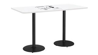Activity Tables KFI Seating 6ft W x 42in D Rectangle Pedestal Table with Whiteboard Top & 41in H Round Base