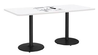 Activity Tables KFI Seating 42in W x 6ft D Rectangle Pedestal Table with Whiteboard Top & 29in H Round Base