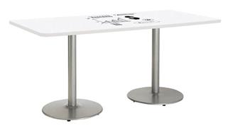Activity Tables KFI Seating 6ft W x 42in D Rectangle Pedestal Table with Whiteboard Top & 29in H Round Base